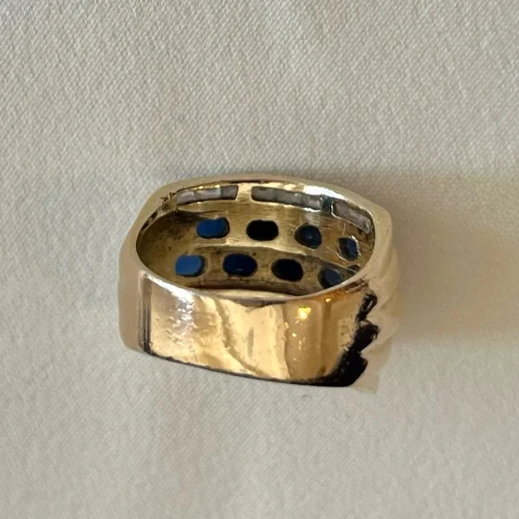 Sapphire and CZ Cocktail Ring - Picture 7 of 16